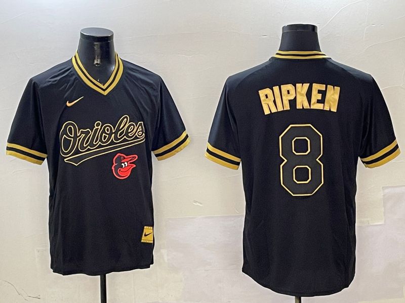 Men Baltimore Orioles #8 Ripken Black Gold Game 2025 Nike MLB Jersey style 7